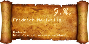 Fridrich Maximilla névjegykártya